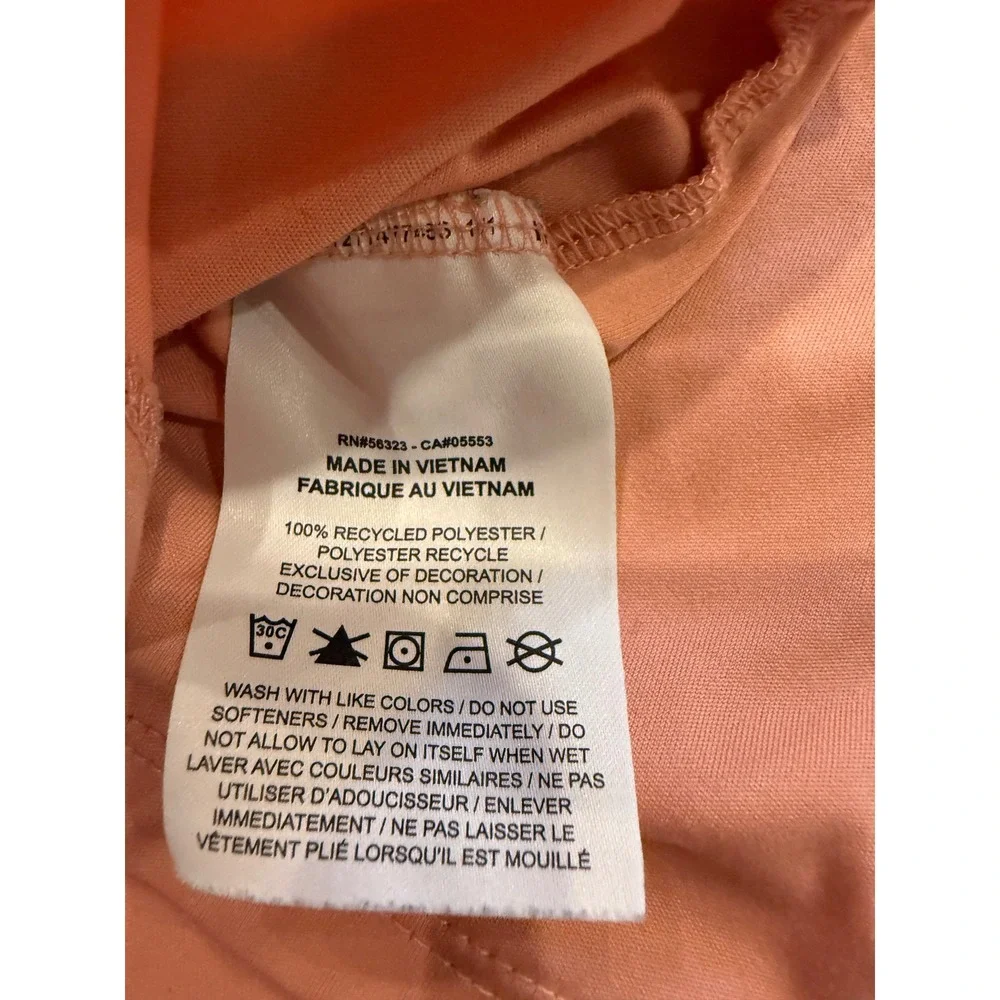 Nike Yoga Dri-FIT Tank Top Womens Large Coral Peach Sleeveless Athletic Shirt
